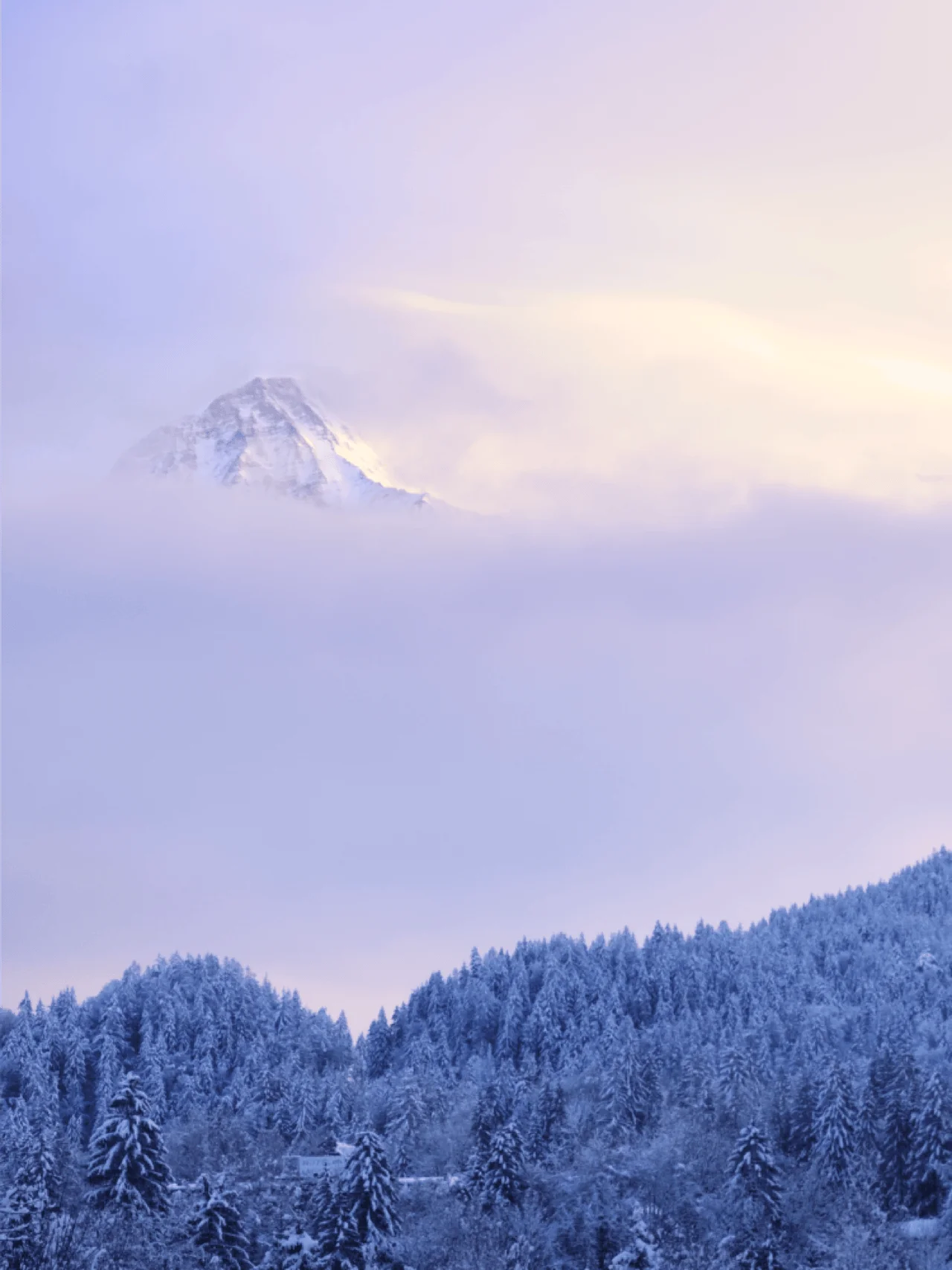 Mont Blanc through the clouds